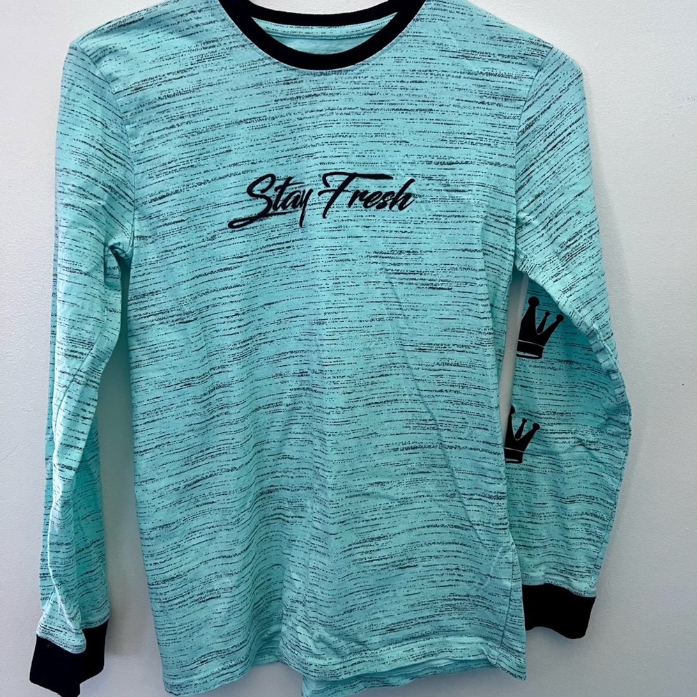 Stay Fresh Boys M (10/12) Long Sleeve T-shirt, gorgeous blue/green